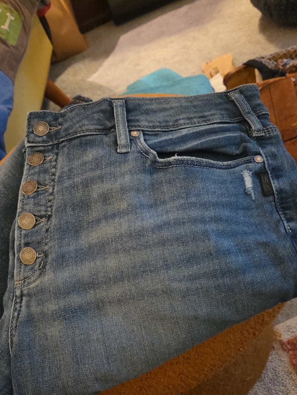 Silver Suki Jeans Button-Fly Medium Blue Jeans 18/33